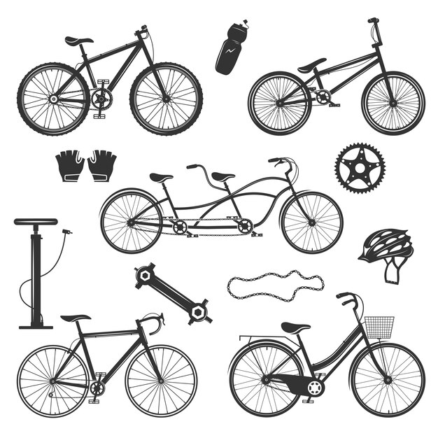 Bicycle Vintage Elements Set