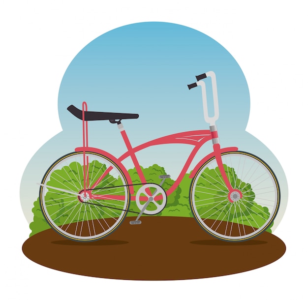 Free vector bicycle with petal and seat illustration