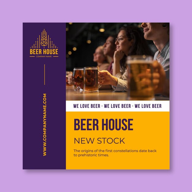 Bierhausbrauerei Instagram-Beitragsvorlage