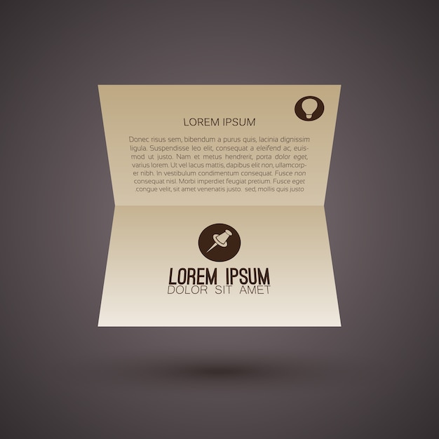 Free vector bifold brochure with icons  template