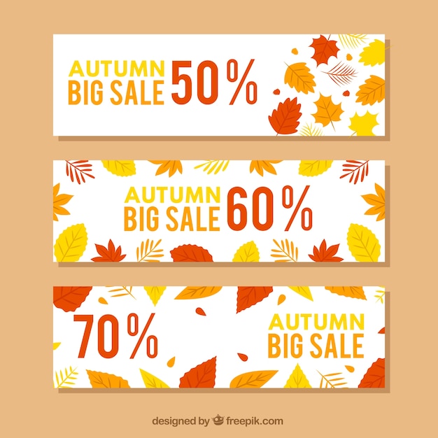 Big autumn sale banner collection