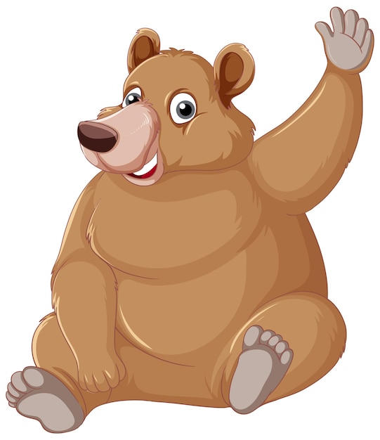 Vettore gratuito un grande orso bruno su sfondo bianco