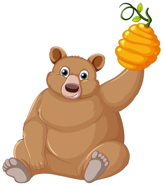 a big brown bear on white background
