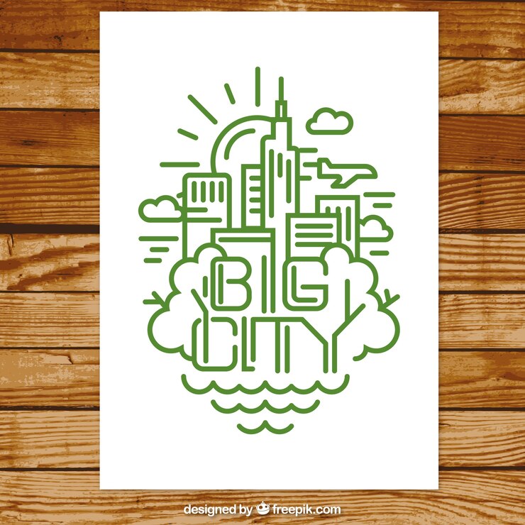 Free Vector big city icons flyer