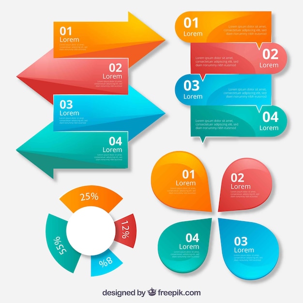 무료 벡터 infographic 요소의 큰 컬렉션