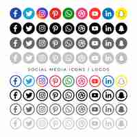 Free vector big collection of social media logotype