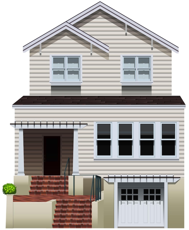 Free Vector a big concrete house