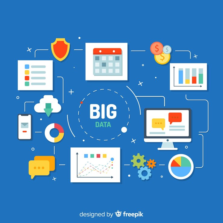 Free Vector big data background concept