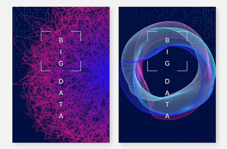 Free Vector big data background technology for visualization artificial in