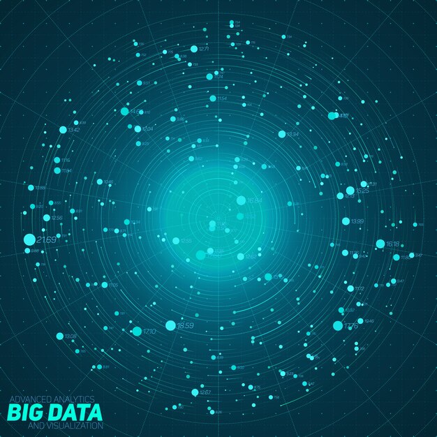 Big data blue visualization. Futuristic infographic