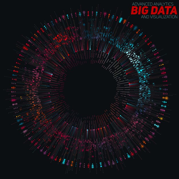 Big data circular colorful visualization.Visual data complexity.