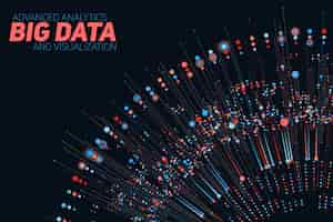 Бесплатное векторное изображение Круговая красочная визуализация больших данных.