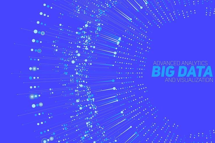 Free Vector big data circular grayscale visualization. information aesthetic design. visual data complexity. complex data threads graphic visualization.