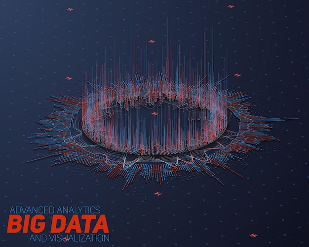 Big data circular perspective visualization futuristic infographic hud information aesthetic design visual data complexity complex data threads graphic social network abstract graph