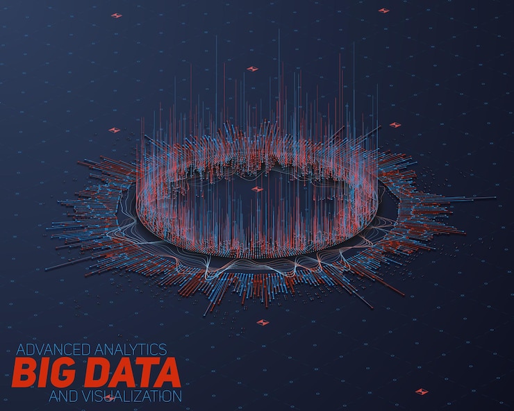 Free Vector big data circular perspective visualization futuristic infographic hud information aesthetic design visual data complexity complex data threads graphic social network abstract graph
