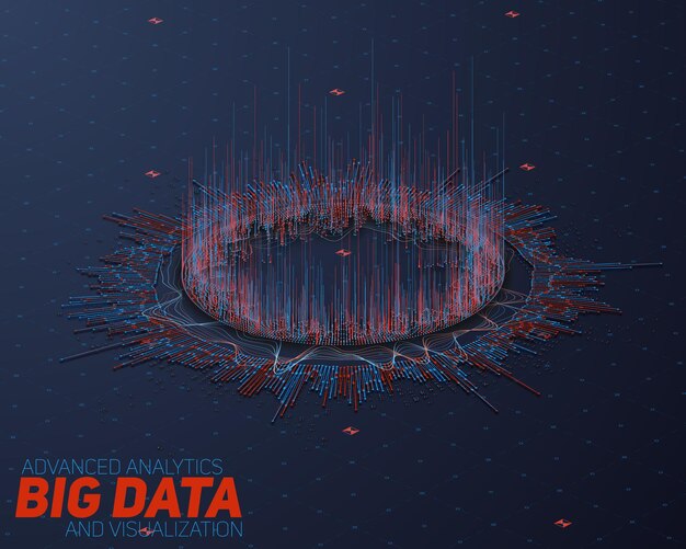 big data circular perspective visualization futuristic infographic hud information aesthetic design visual data complexity complex data threads graphic social network abstract graph