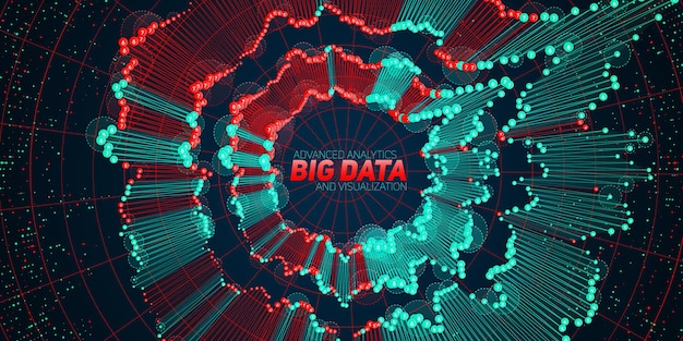 Vettore gratuito sfondo di visualizzazione circolare di big data