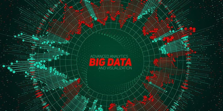 Free Vector big data circular visualization. futuristic infographic. information aesthetic design. visual data complexity. complex data threads graphic. social network representation. abstract graph.