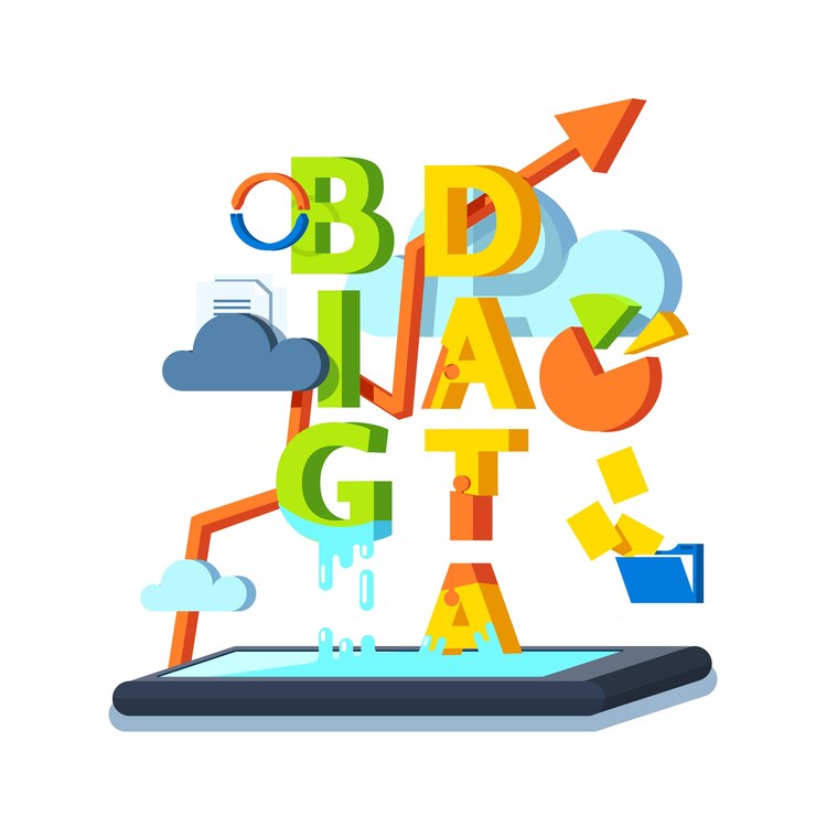 Free Vector big data, cloud computing and storage concept.