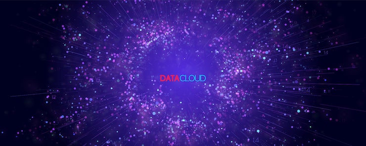 Free Vector big data cloud visualization. futuristic infographic. information cloud computing. visual data complexity. complex business chart analytics. social network representation. abstract data graph.