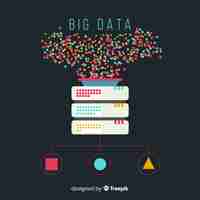 Free vector big data flat background