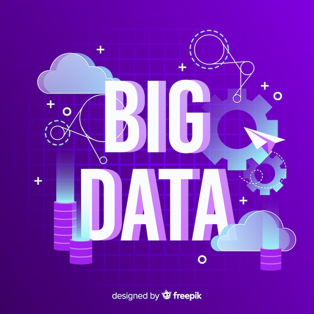 Big data flat background
