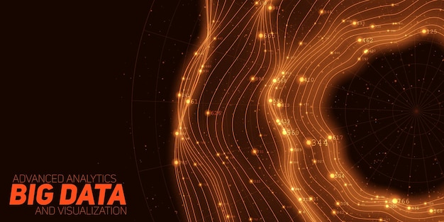 Big data orange circular visualization