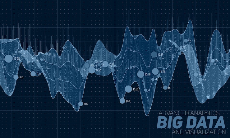Free Vector big data visualization. futuristic infographic. information aesthetic design. complex data threads graphic visualization.