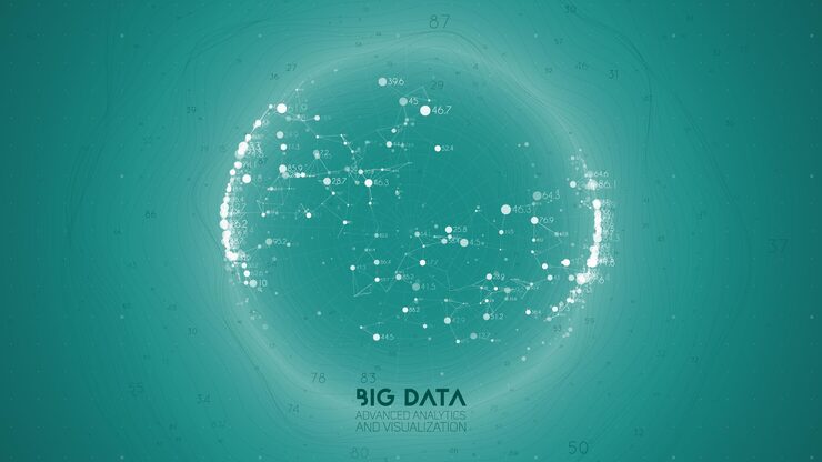Free Vector big data visualization. futuristic infographic. information aesthetic design. visual data complexity. complex data threads graphic visualization. abstract data graph.