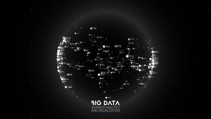 Free Vector big data visualization. futuristic infographic. information aesthetic design. visual data complexity. complex data threads graphic visualization. abstract data graph.