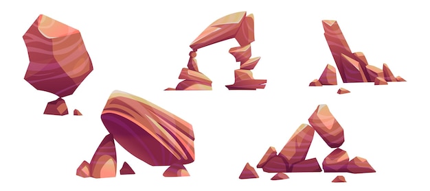 Free vector big desert stone piles and cliff