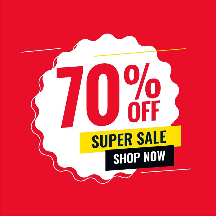 Free Vector big discount red banner for online sale