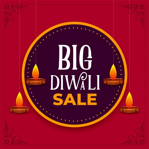 Big diwali festival sale decorative banner