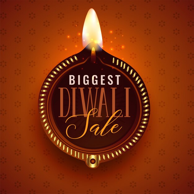 Big diwali sale beautiful diya template