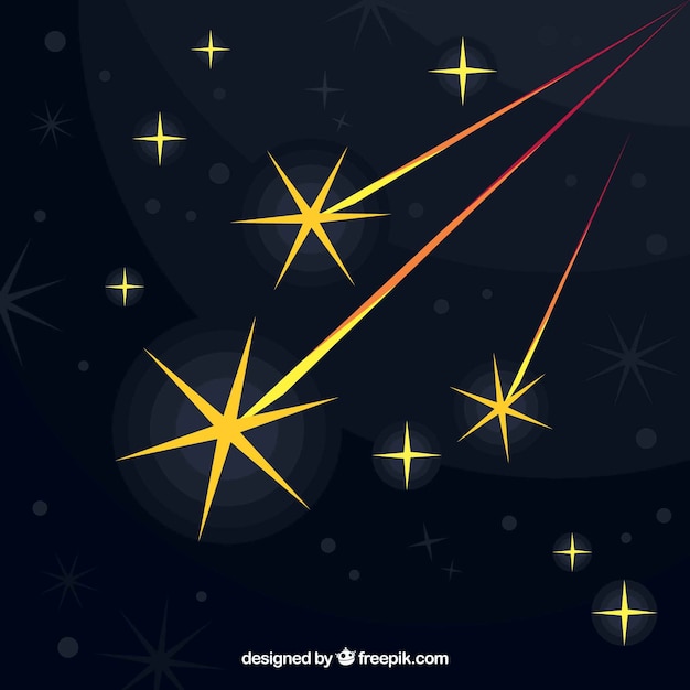 Бесплатное векторное изображение Большие падающие звезды