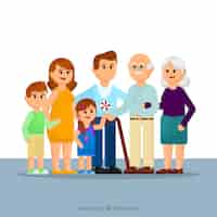 Free vector big family background in flat style