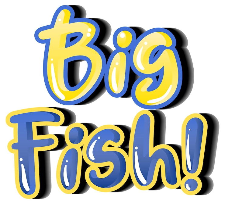 Free Vector a big fish text design