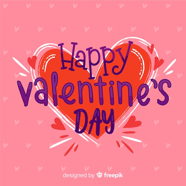 Free vector big heart valentine's day background