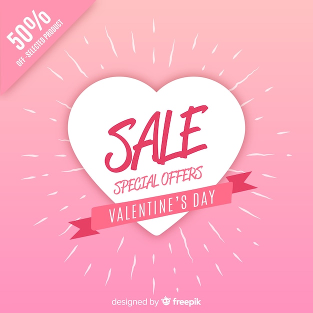 Free vector big heart valentine sale background