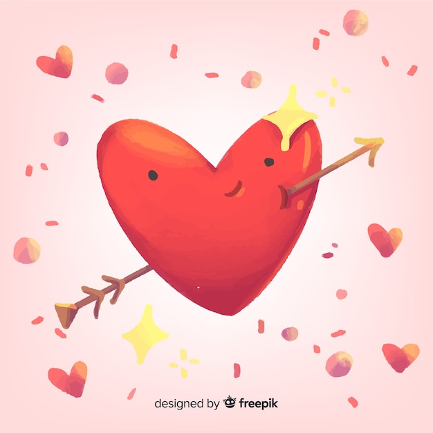 Big heart with arrow valentine's day background