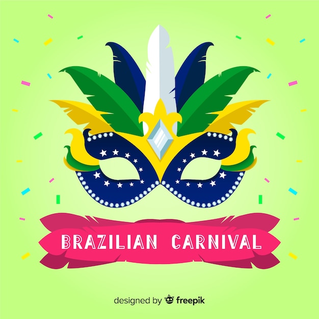 Vettore gratuito priorità bassa di carnevale brasiliano grande maschera