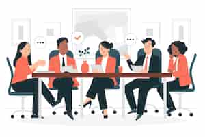 Free vector big meeting room concept illustration