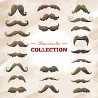 Free vector big mustache collection for movember