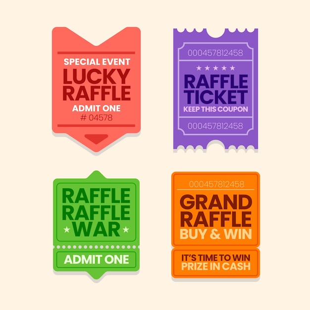 Free vector big raffle label collection