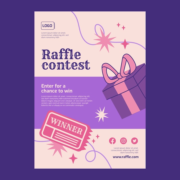 Free vector big raffle poster design template