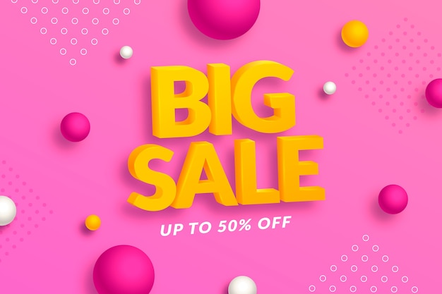 Big sale 3d pink background with dots