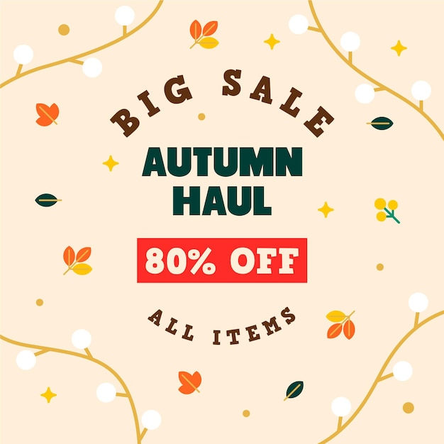 Big sale autumn haul flat design