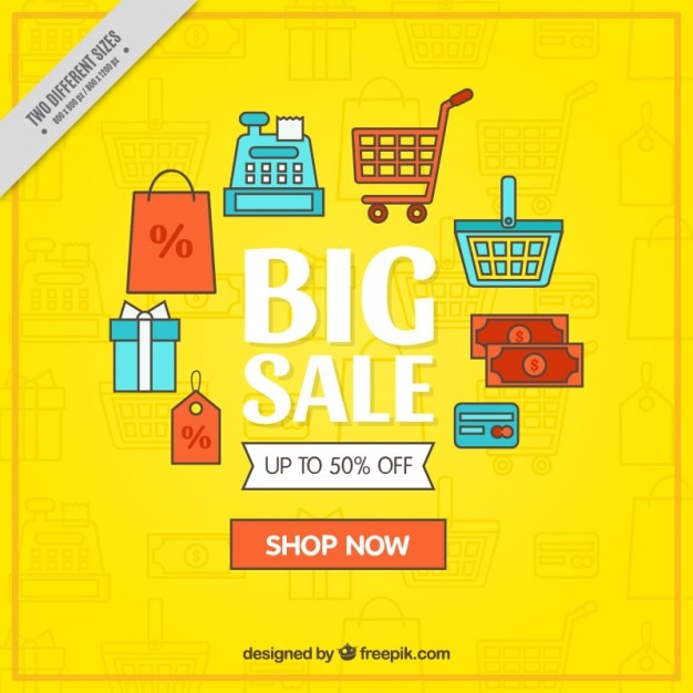 Free vector big sale background with offer elements