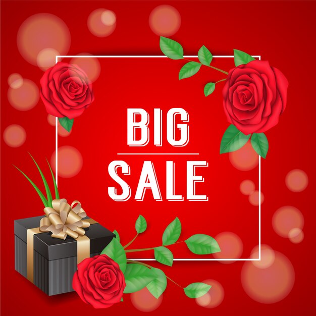 Big sale background with roses