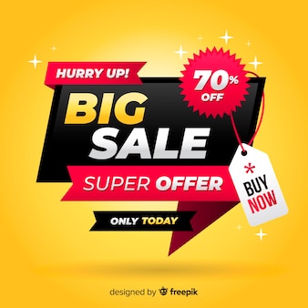 Big sale banner in flat design